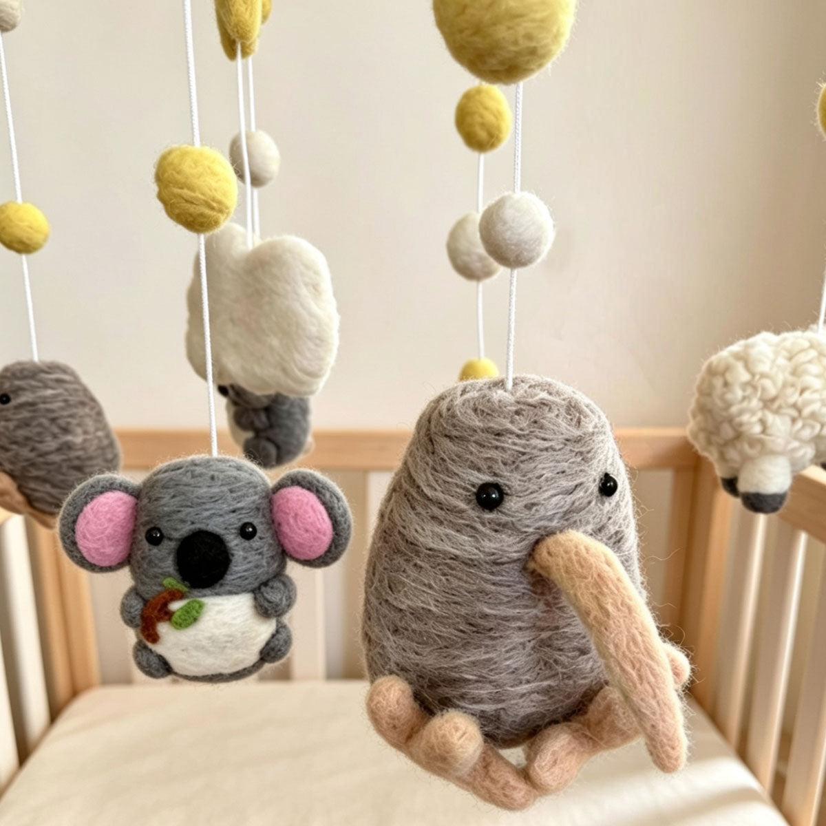 Kiwi Aussie Adventures Needle Felted Mobile