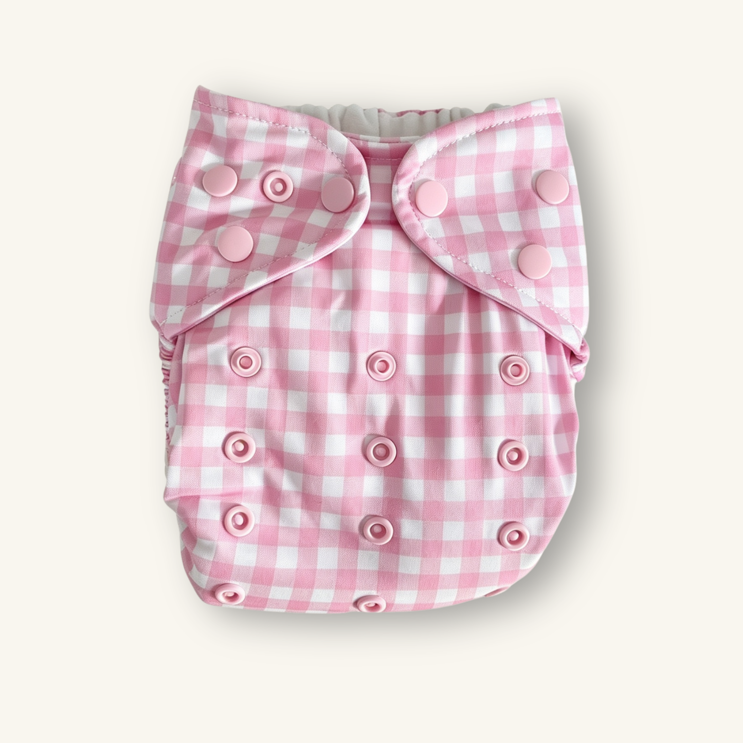 Pink Gingham Cloth Nappy