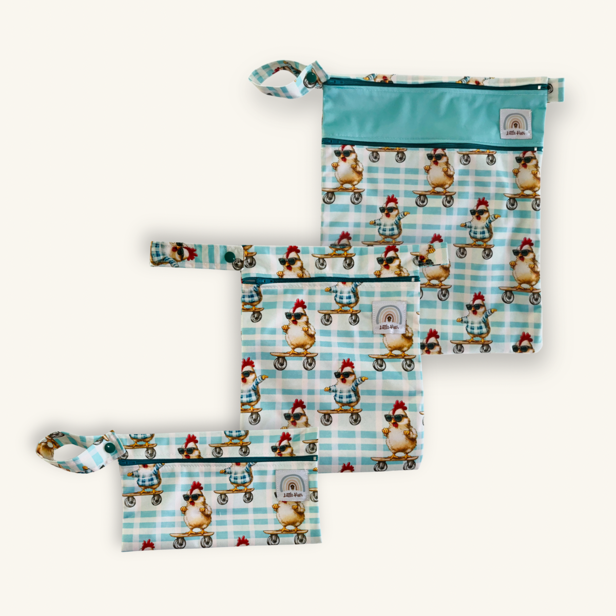 Rolling Roosters Wet Bag