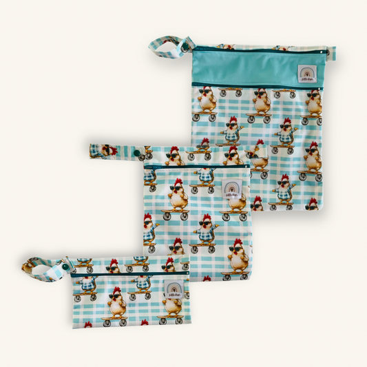 Rolling Roosters Wet Bag