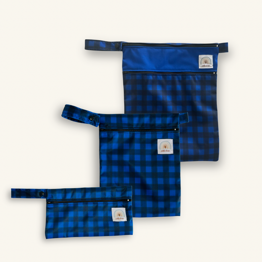 Navy Check Wet Bag