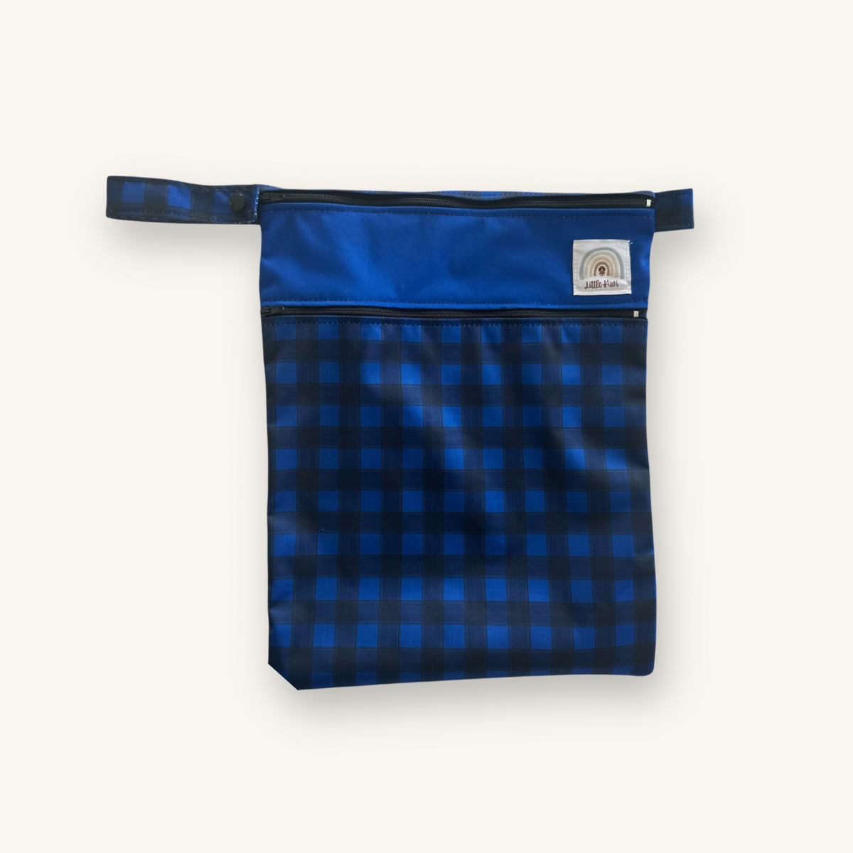 Navy Check Wet Bag