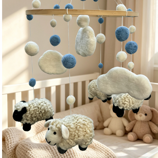 Sky Flock Needle Felt Mobile