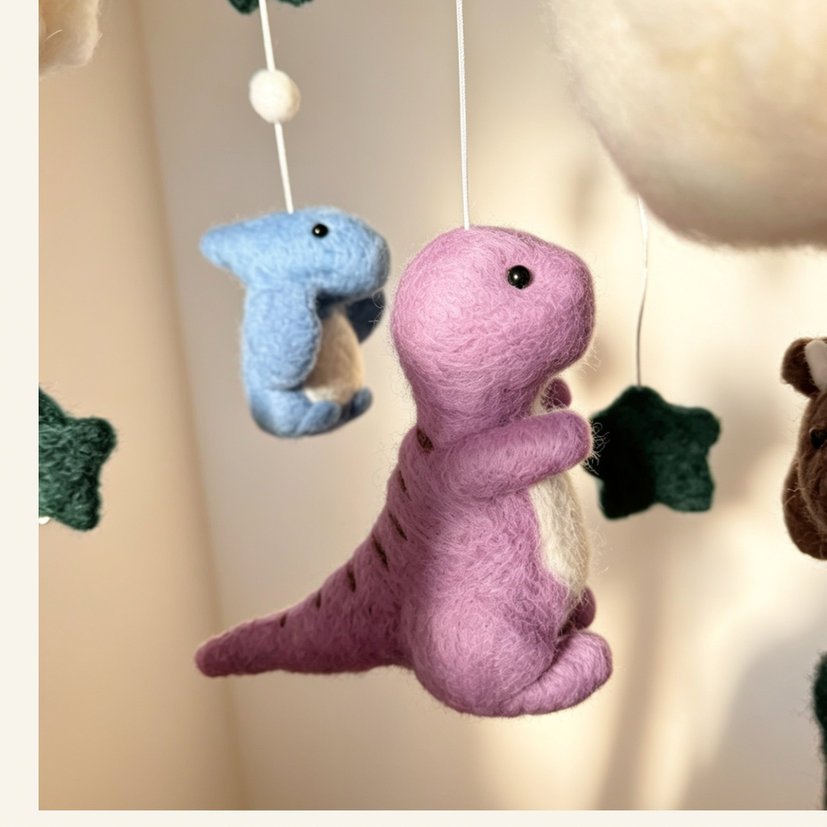 Dino Sky Needle Felt Mobile