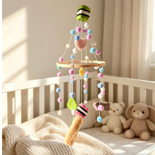 Lollipop Skies Needle Felt Mobile